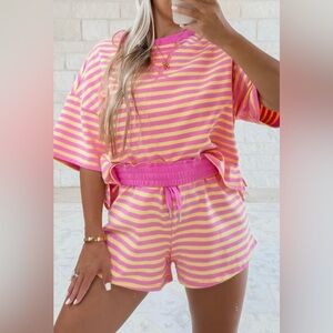 Pink and Yellow Striped Lounge Set 💛🩷